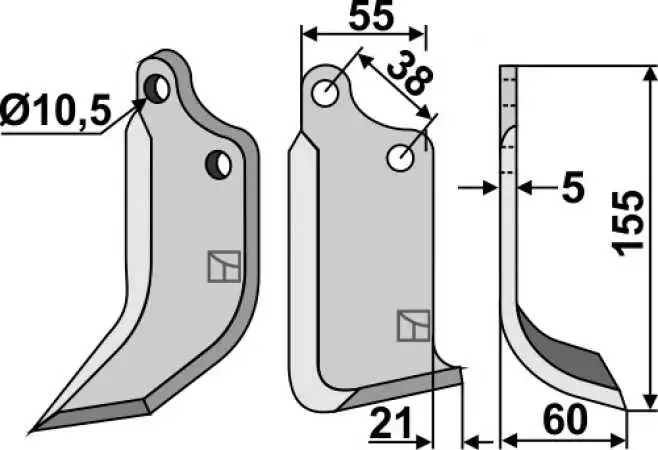 Fräsmesser 155x55mm, rechts